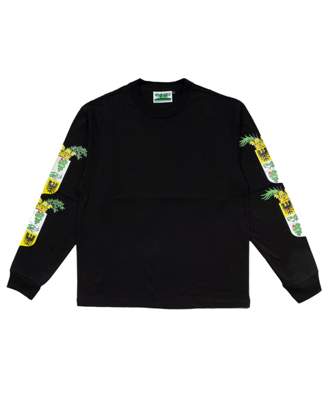 Rayon Vert: Coat of Arms LS Tee - Golgotha Black