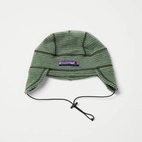Rayon Vert: Lahmacun Grid Hat - Lichen Green