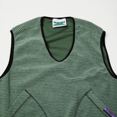 Rayon Vert: Samanto Grid Vest - Lichen Green
