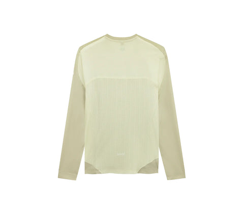 Soar Running: Women's LS Hot Weather Tee - Warm Grey/Yellow