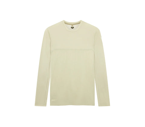 Soar Running: Men's LS Hot Weather Tee - Warm Grey/Yellow