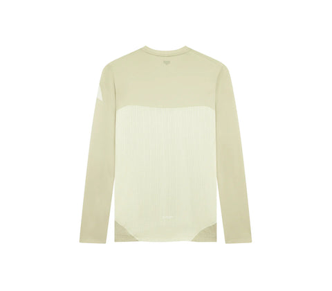 Soar Running: Men's LS Hot Weather Tee - Warm Grey/Yellow