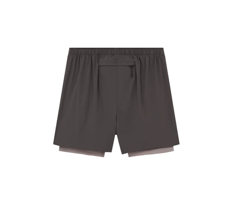 Soar Running: Dual Run Shorts - Dark Grey/Warm Grey