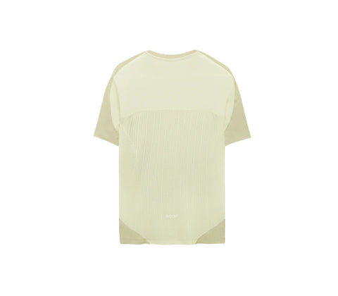 Soar Running: Women's Hot Weather Tee - Warm Grey/Yellow