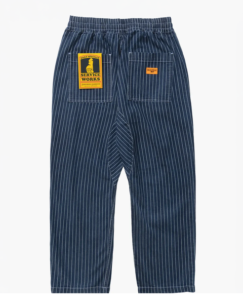 Service Works: Pinstripe Denim Chef Pants - Indigo