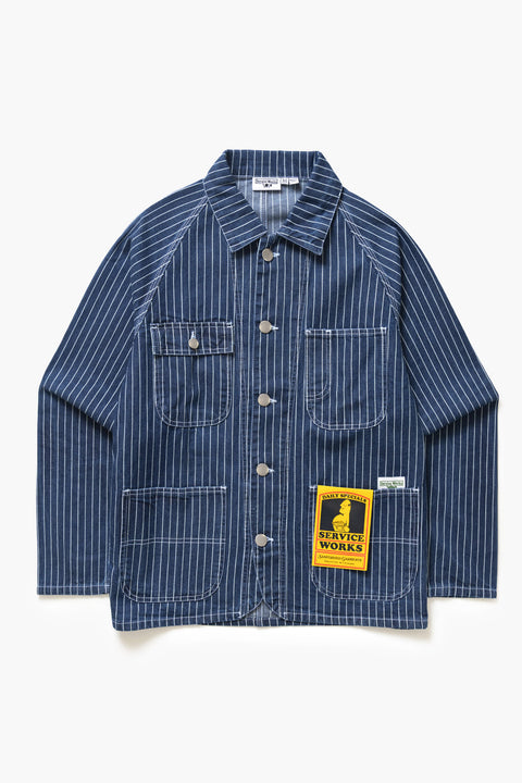 Service Works: Pinstripe Denim Coverall 2.0 - Indigo
