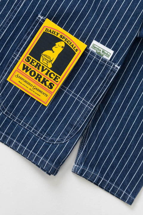 Service Works: Pinstripe Denim Coverall 2.0 - Indigo