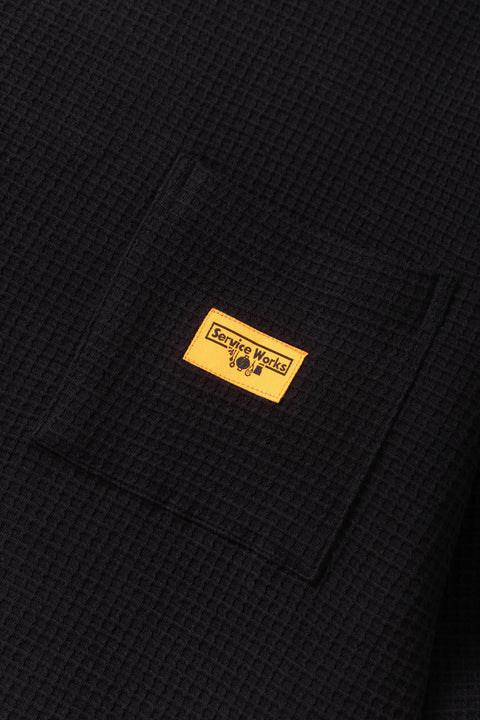 Service Works: Waffle Contrast LS Tee - Black/White