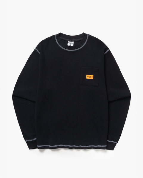 Service Works: Waffle Contrast LS Tee - Black/White