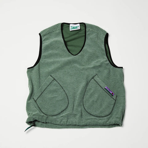 Rayon Vert: Samanto Grid Vest - Lichen Green