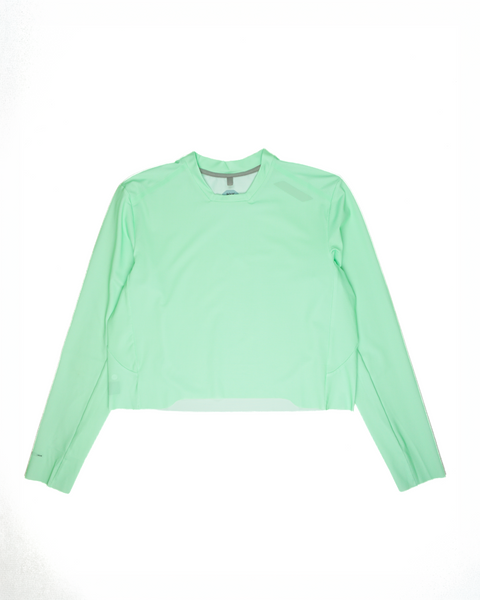 SOAR Running: Women's LS Crop Tee - Ash Green