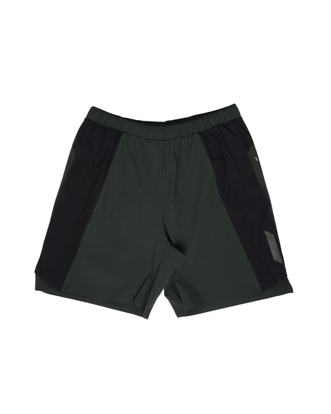 SOAR Running: Long Run Shorts - Green Grey/Black
