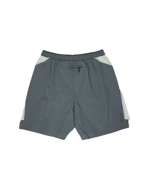 SOAR Running: Long Run Shorts - Grey/Aqua Grey