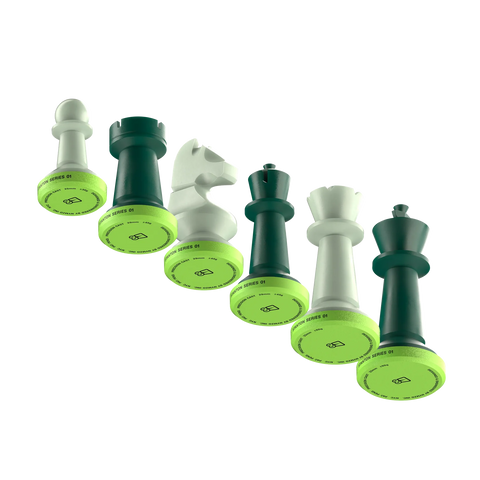 Nymzo: Stanton Series 01 Chess Pieces - Light Green/Dark Green