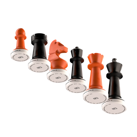 Nymzo: Stanton Series 01 Chess Pieces - Orange/Black