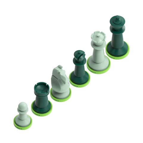 Nymzo: Stanton Series 01 Chess Pieces - Light Green/Dark Green