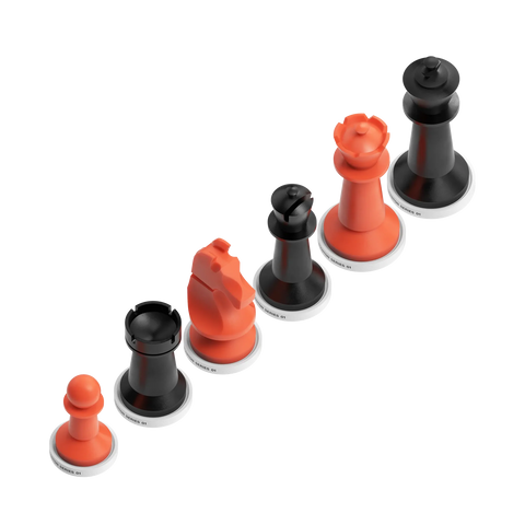 Nymzo: Stanton Series 01 Chess Pieces - Orange/Black