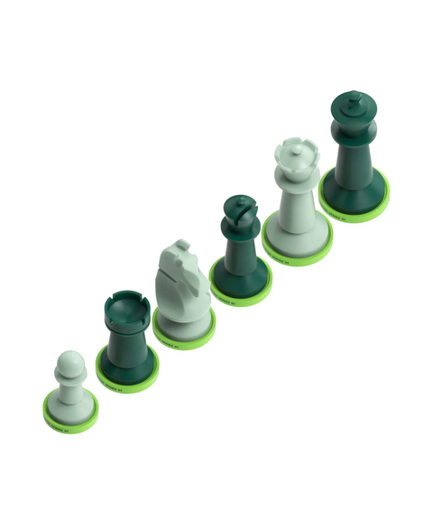 Nymzo: Stanton Series 01 Chess Pieces - Light Green/Dark Green