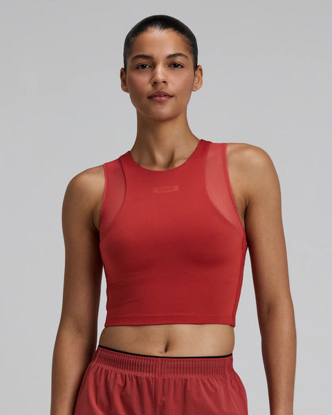 Bandit Running: Women's Stamina-V Lyra Race Crop - Rusted Apricot