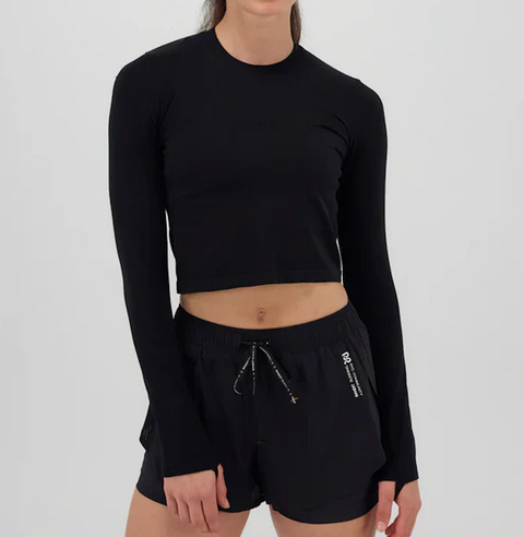 Bandit Running: Women's Mercury Seamless Long Sleeve Crop - Black