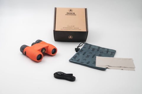 Nocs Provisions: Standard Issue 8x25 Waterproof Binoculars - Poppy Orange - HEATWAVE - Nocs Provisions: Standard Issue 8x25 Waterproof Binoculars - Poppy Orange