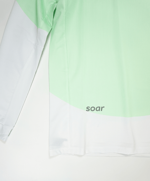 SOAR Running: Men's LS Printed Tech Tee - Green - HEATWAVE - SOAR Running: Men's LS Printed Tech Tee - Green