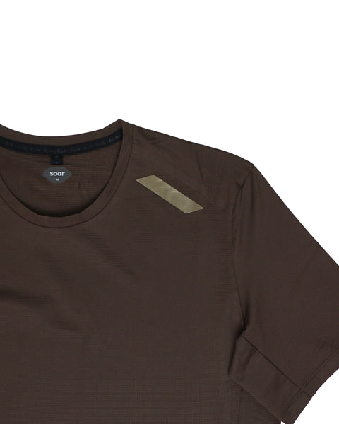 Soar Running: Men's Eco Tech Tee - Dark Brown
